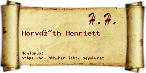 Horváth Henriett névjegykártya