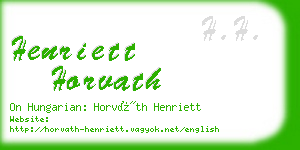 henriett horvath business card